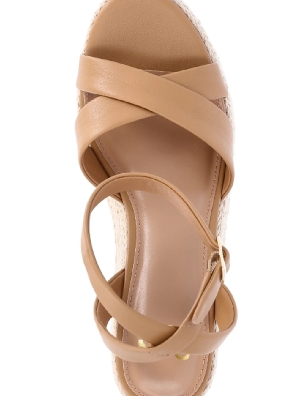 Madden NYC Tan Leather Crisscross Espadrille Wedges - Picture 4 of 4